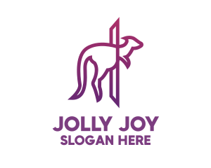 Modern Purple Kangaroo logo design