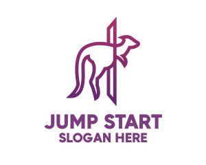 Kangaroo - Modern Purple Kangaroo logo design