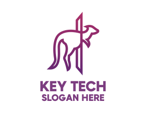 Modern Purple Kangaroo logo design