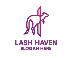 Modern Purple Kangaroo logo design