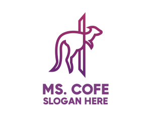 Modern Purple Kangaroo logo design