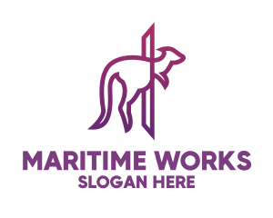 Modern Purple Kangaroo logo design