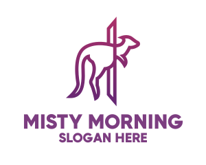 Modern Purple Kangaroo logo design