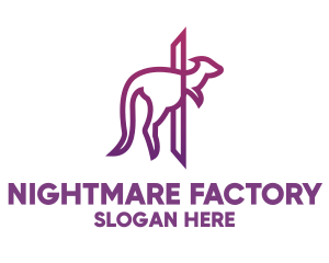 Modern Purple Kangaroo logo design