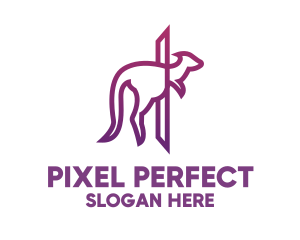 Modern Purple Kangaroo logo design