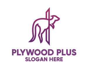 Modern Purple Kangaroo logo design