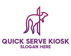 Modern Purple Kangaroo logo design