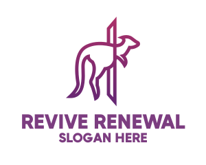 Modern Purple Kangaroo logo design