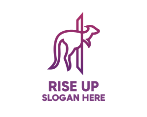 Modern Purple Kangaroo logo design