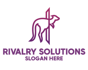 Modern Purple Kangaroo logo design