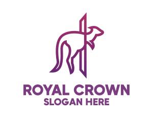 Modern Purple Kangaroo logo design