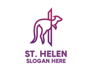 Modern Purple Kangaroo logo design