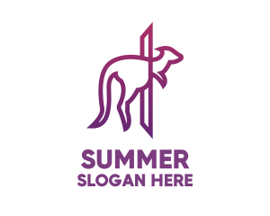 Modern Purple Kangaroo logo design