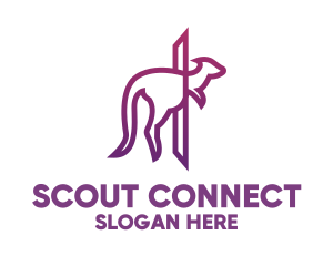 Modern Purple Kangaroo logo design