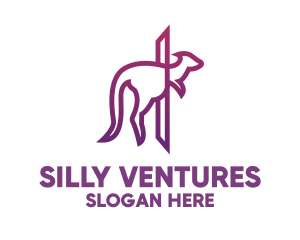 Modern Purple Kangaroo logo design