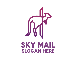 Modern Purple Kangaroo logo design