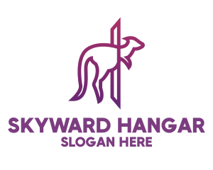 Modern Purple Kangaroo logo design