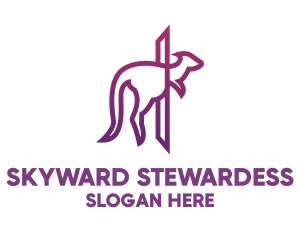 Modern Purple Kangaroo logo design