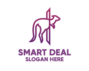 Modern Purple Kangaroo logo design