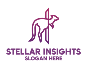 Modern Purple Kangaroo logo design