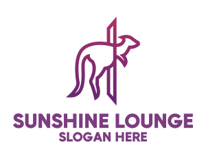 Modern Purple Kangaroo logo design