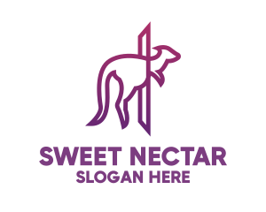 Modern Purple Kangaroo logo design