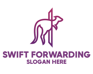 Modern Purple Kangaroo logo design