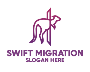 Modern Purple Kangaroo logo design