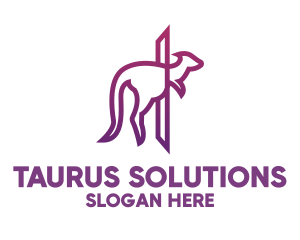 Modern Purple Kangaroo logo design