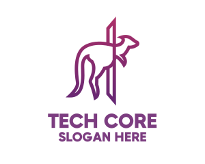 Modern Purple Kangaroo logo design