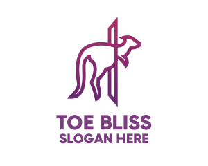 Modern Purple Kangaroo logo design