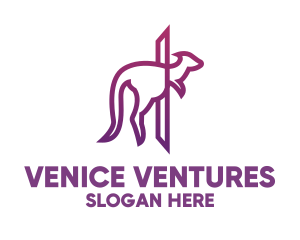 Modern Purple Kangaroo logo design