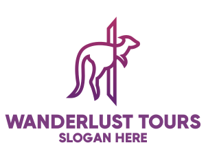 Modern Purple Kangaroo logo design