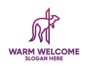 Modern Purple Kangaroo logo design