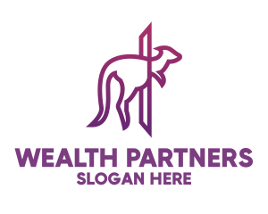 Modern Purple Kangaroo logo design