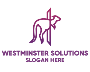 Modern Purple Kangaroo logo design