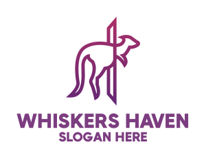 Modern Purple Kangaroo logo design