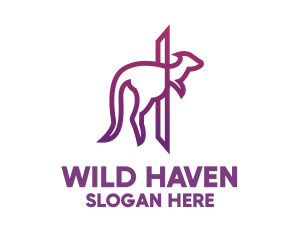Fauna - Modern Purple Kangaroo logo design