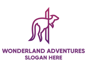 Modern Purple Kangaroo logo design