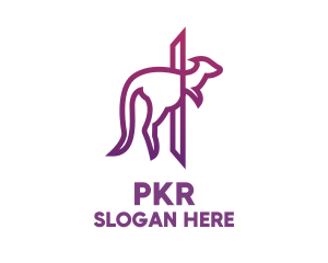 Modern Purple Kangaroo logo design