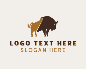Oxen - Bull Wild Animal logo design