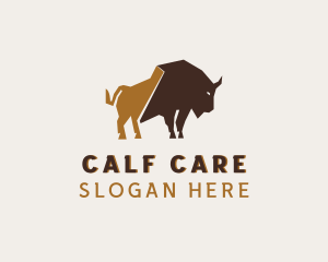 Calf - Bull Wild Animal logo design