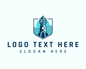 Seashore - Lighthouse Tower Coastal logo design