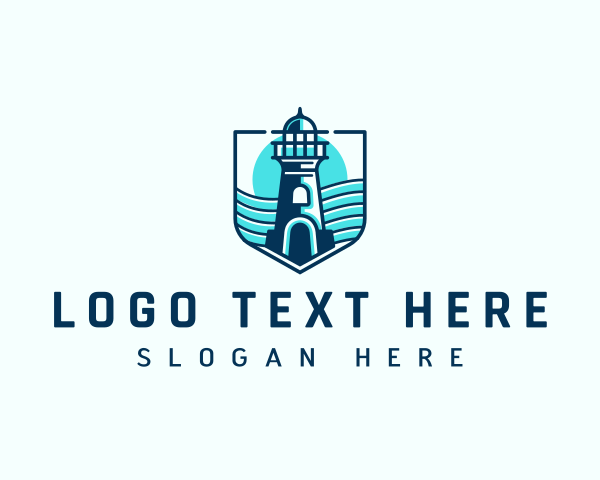 Seashore - Lighthouse Tower Coastal logo design