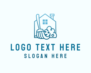 Squeegee - House Broom Sweep logo design