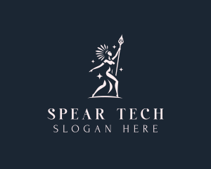 Woman Spear Warrior logo design