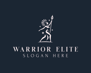 Woman Spear Warrior logo design