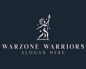 Woman Spear Warrior logo design