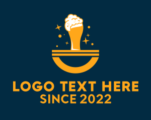 Oktoberfest - Gold Beer Sparkle logo design