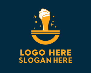Gold Beer Sparkle  Logo